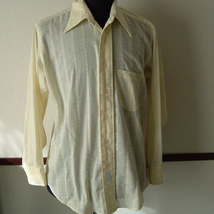 Vintage button down dress shirt fold over collar